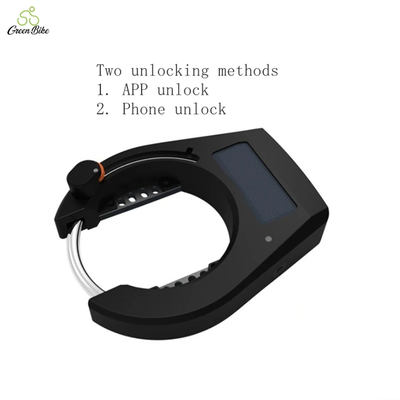 

high sesurity Rechargeable keyless battery bike Smart QR Code BLE Unlock Personal Use bicycle Lock smart bike locks, Black