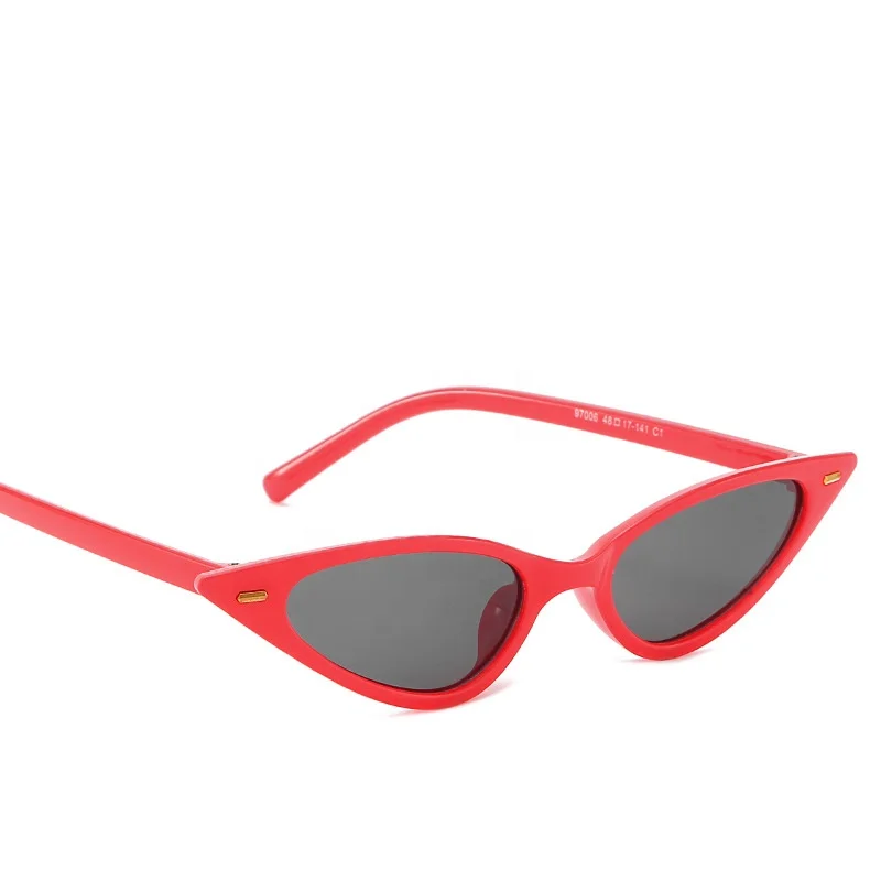 

2022 Fashion Leopard Cateye UV400 PC Frame Small Triangle Rivet Cat Eye Sunglasses Women