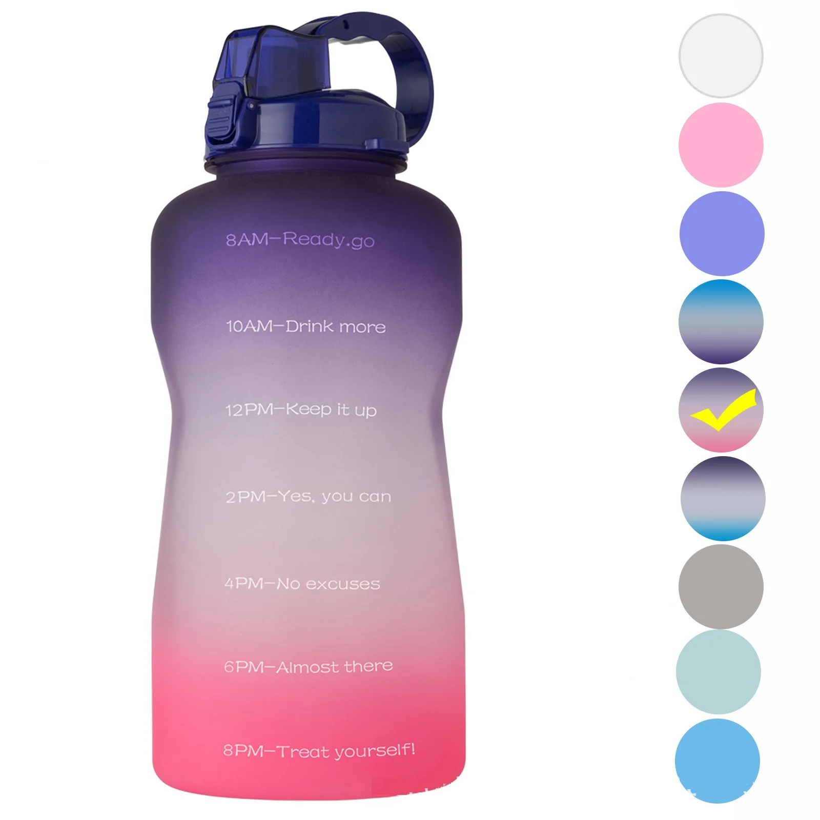 

Gym Jug Big Capacity Gradients 3.8L TRITAN Water Bottle With Time Marker And Straw Sports Bottle Leak-Proof Drinking, 9colors