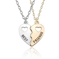 

Fashion Crystal Heart Pendant Necklaces Friendship Name Plate Necklace