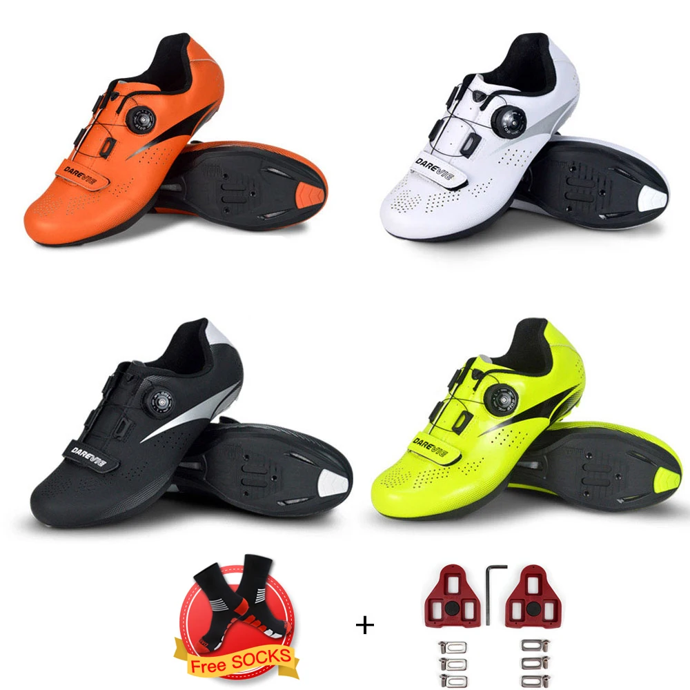 

DVRS001Breathable Self-Locking Shoes Road cycling shoes lightweight Bike Lock Professional Road Biking Shoes Self-locking, Black white green orange