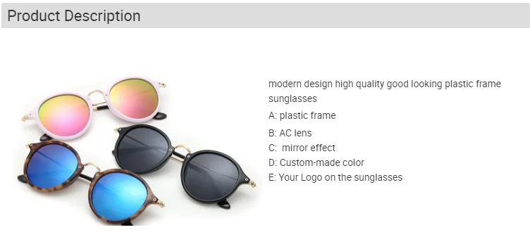 EUGENIA high quality modern design  good looking plastic frame Round Womens Sunglasses Trendy