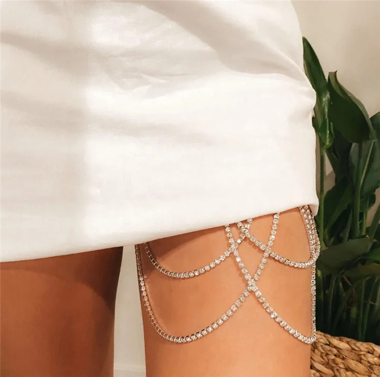 

Ins Same Paragraph Rhinestone Multi-Layer Leg Chain Street Sexy Personality Nightclub Style Beautiful Leg Body Chain