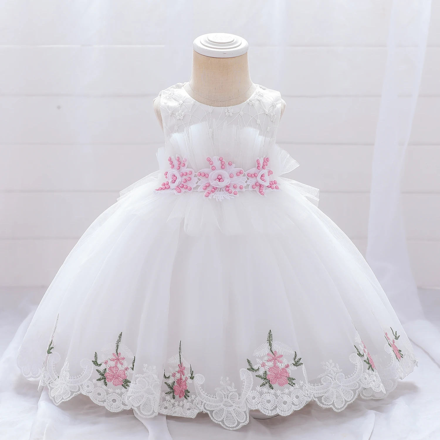 

MQATZ baby girl dress 3 years pink flower Embroidered dress girls wholesale kids tulle party dresses L2031XZ