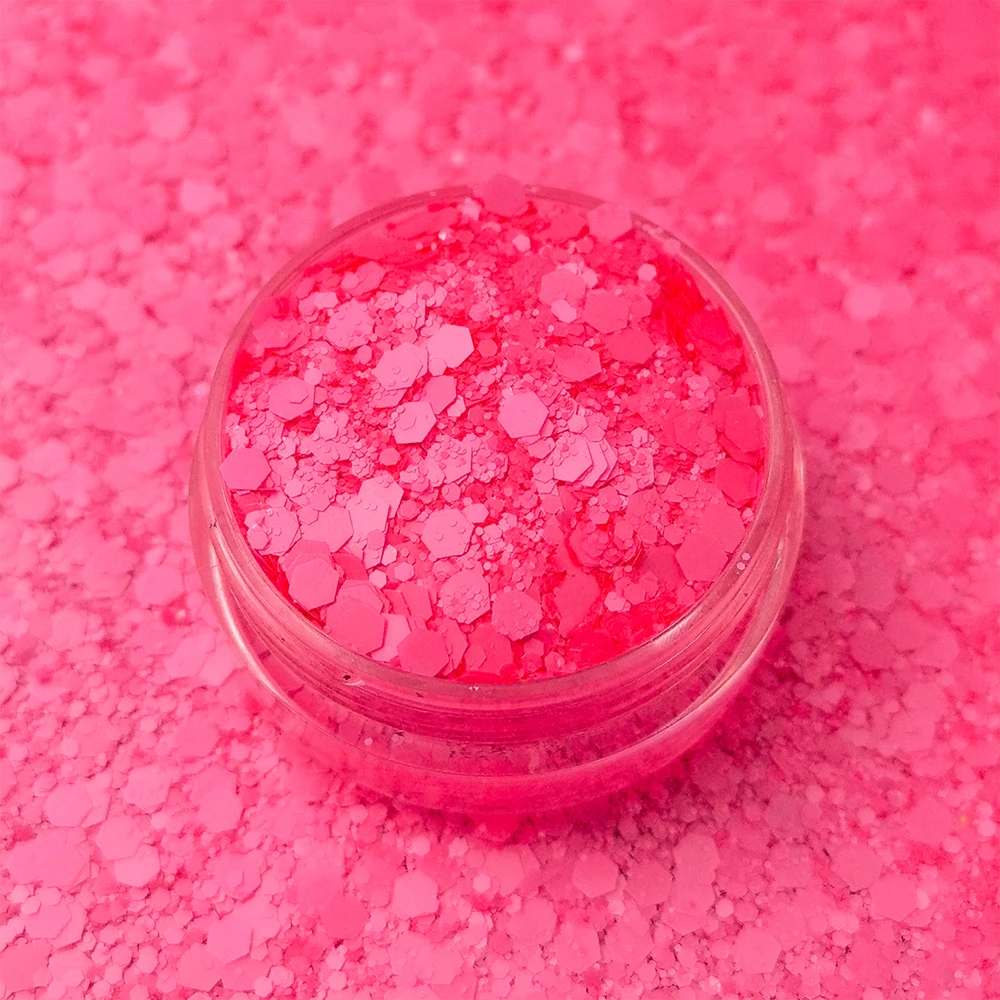 Wholesale Fluorescent Glitter Polyester Neon Mixed Glitters for Resin Crafts Nails Design Christmas Decorations