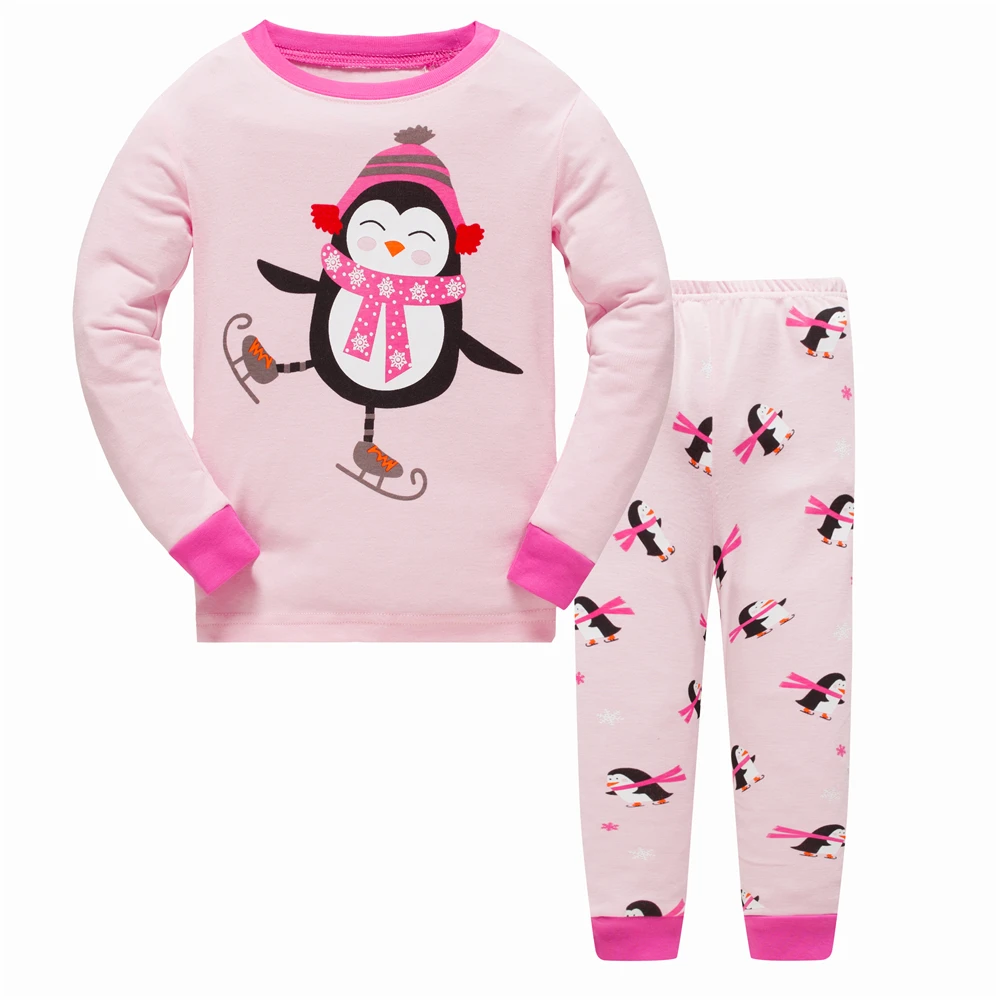 

Children's pajamas wholesale 100% cotton lovely cartoon printed kid's pajamas long sleeve children's pajamas set kid's home wear