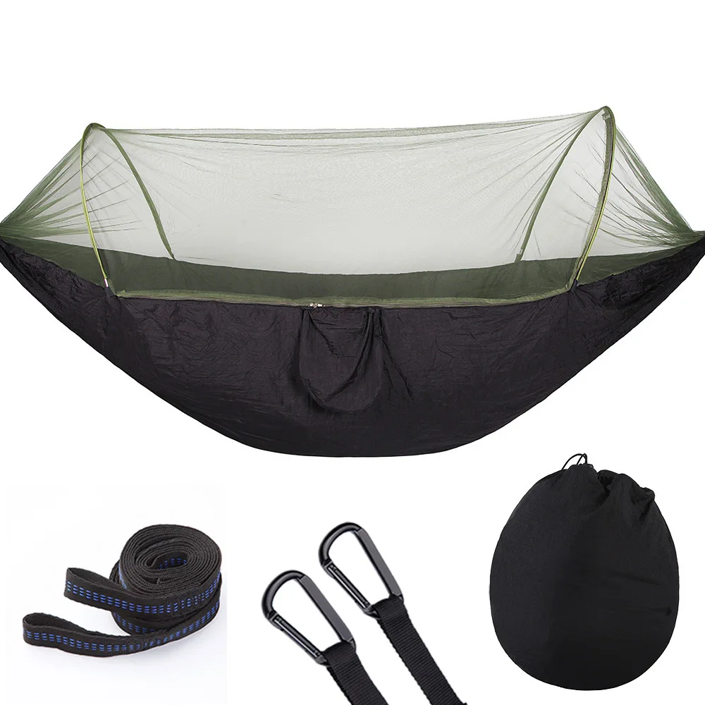 

Automatic speed drive with mosquito nets hammock outdoor double nylon nets camping hammock anti-mosquito, Blue, green black