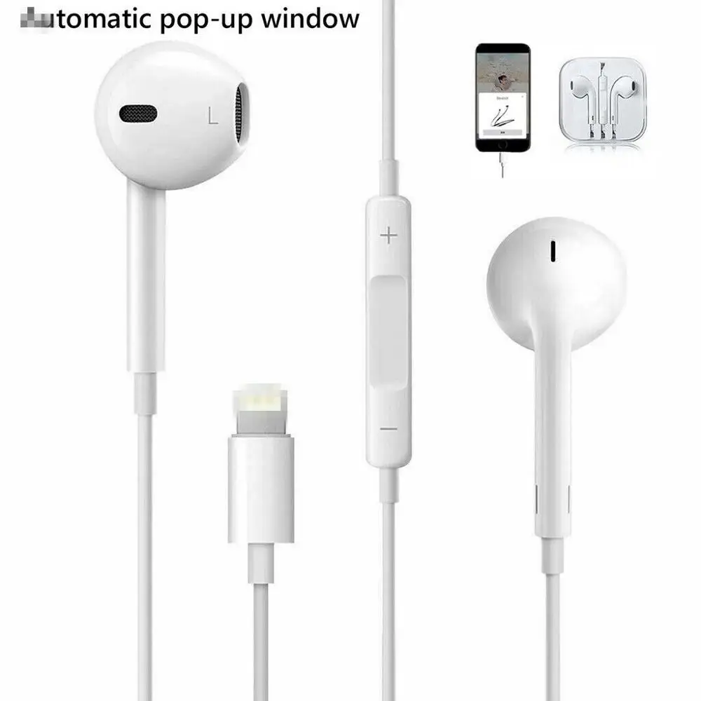 Good quality mobile phone headphone hand free earbuds Pop up window microphone for iphone x XS MAX cell earphone for apple