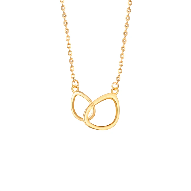 

new fashion Jewelry cute interlocking Gold plated 925 silver price necklaces