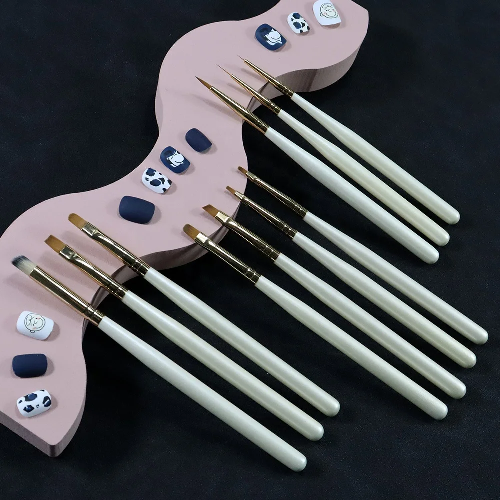 

10PCS Polish Tool Set Phototherapy Halo Dye Fine Nail Art Brush Nail brush with wooden handle