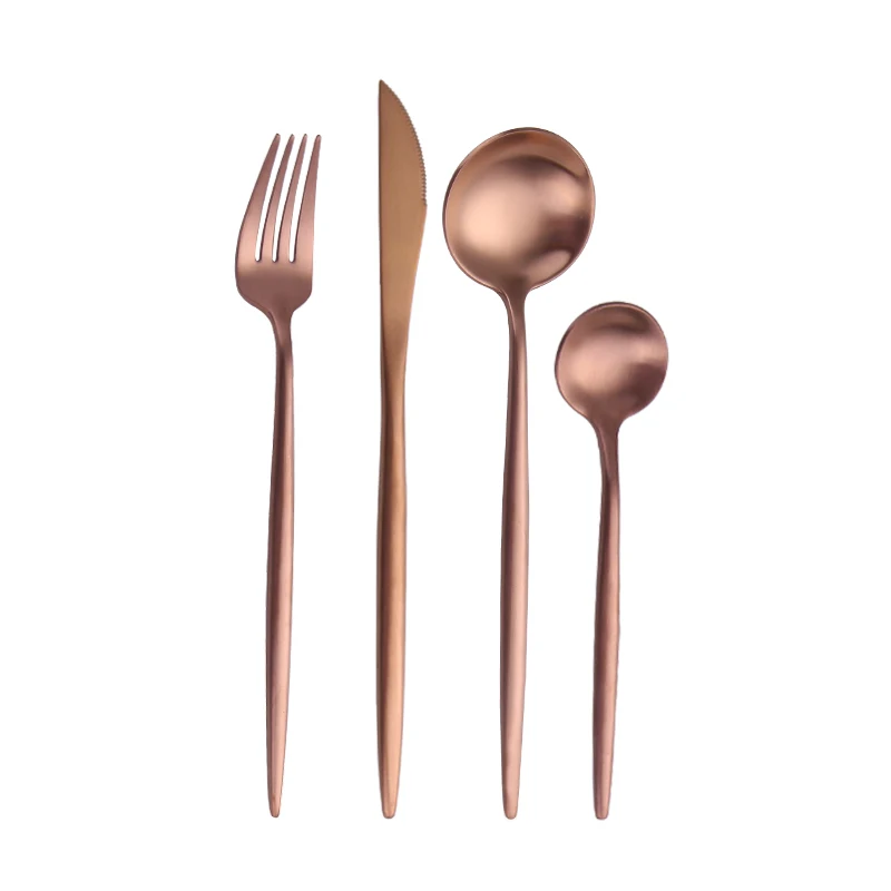 

304 stainless steel tableware rose gold spoon fork knife set