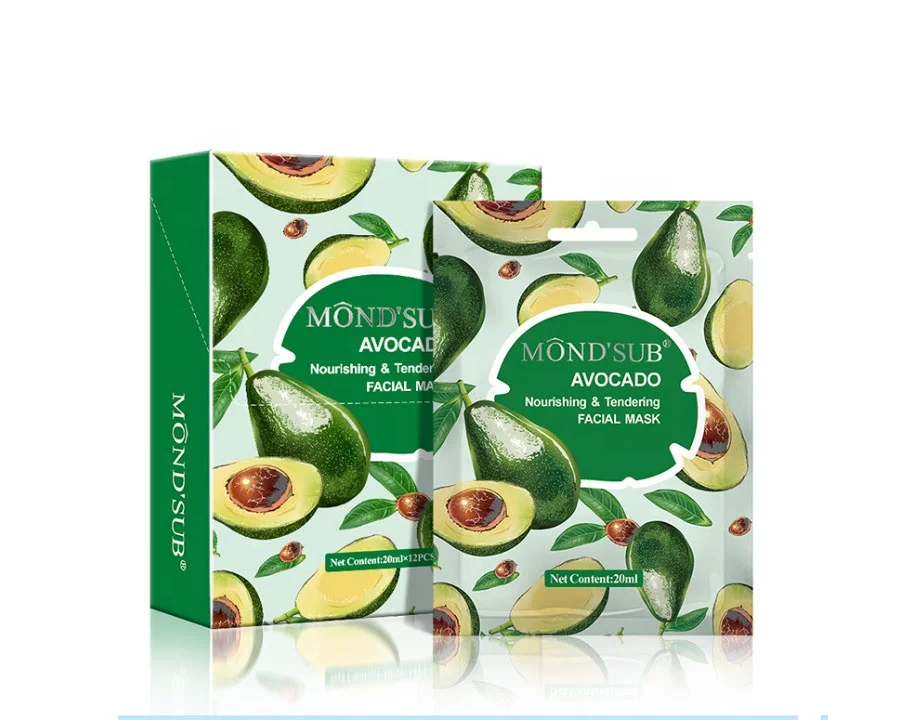 

MOND'SUB Avocado hyaluronic acid mask face korean anti wrinkle moisturizing whitening skin care facial mask sheet