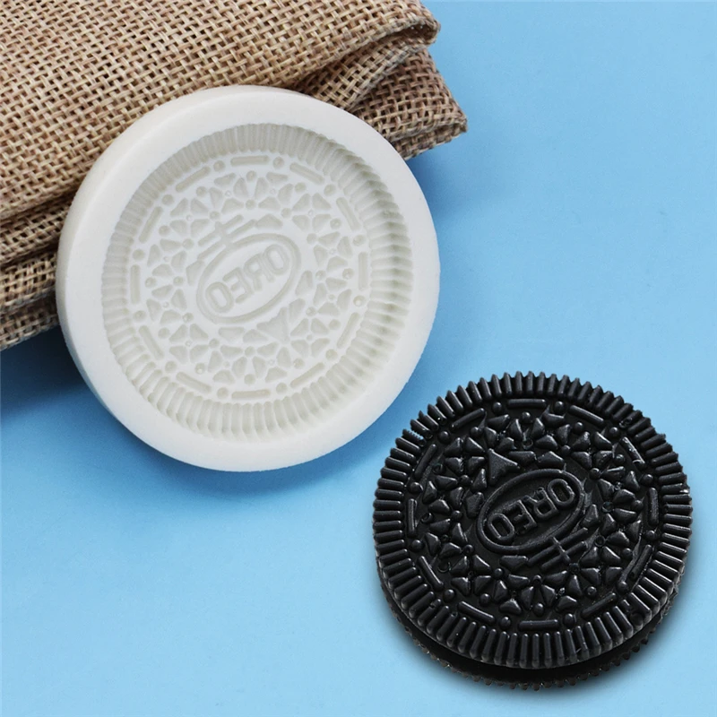 

Z0308 Best selling DIY simulation single Oreo cookies silicone mold hand-baked chocolate cookie cake molds