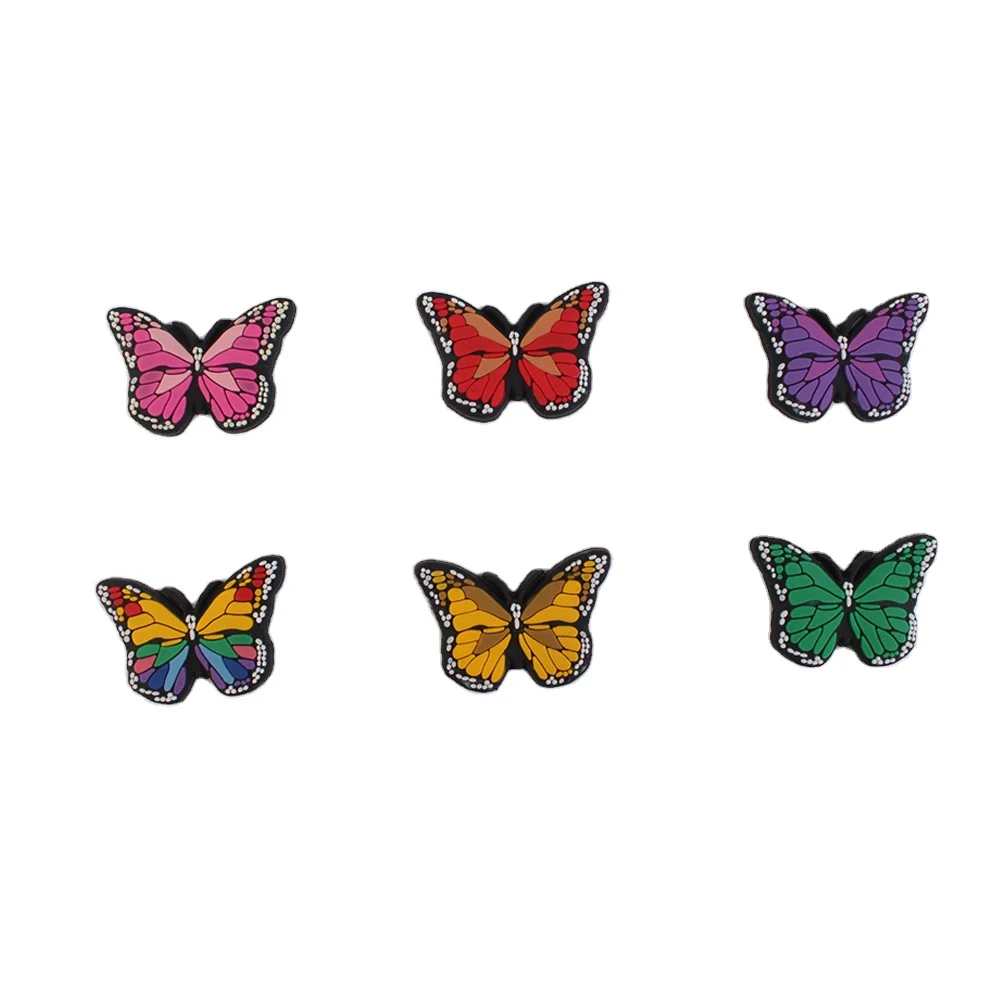 

beauty Butterfly clogs custom any style women shoe accessories PVC decoration charms croc shoe charms kids croc charms, Customized