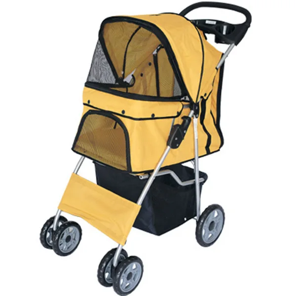 

The Cheapest Wholesale One Hnad Folding Pet Buggy Dog Stroller, Customized color