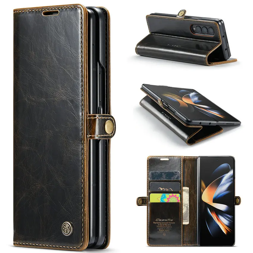 

CaseMe 003 Business Leather for Google Pixel Fold Case Cover Kickstand Anti-Slip Luxury Flip Card Slot for Pixel Fold Phone Case