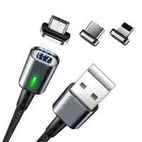 

3A Quick Charge Nylon Braided Metal Micro USB Magnetic Charging Data Cable For Android Phone