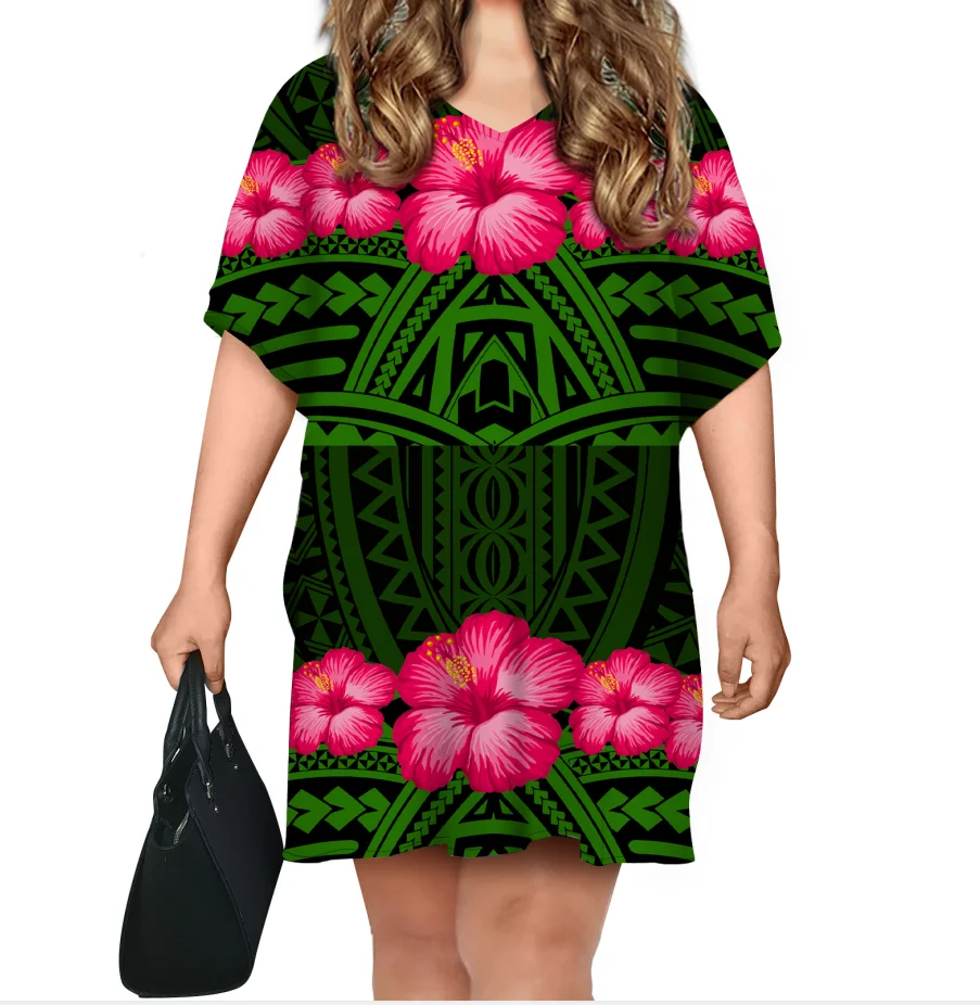 

Wholesale Custom Polynesian Tribal Samoan Design Womens Wrap Shawl Poncho Cape Pullover Casual Dress Drop shipping, Customized color