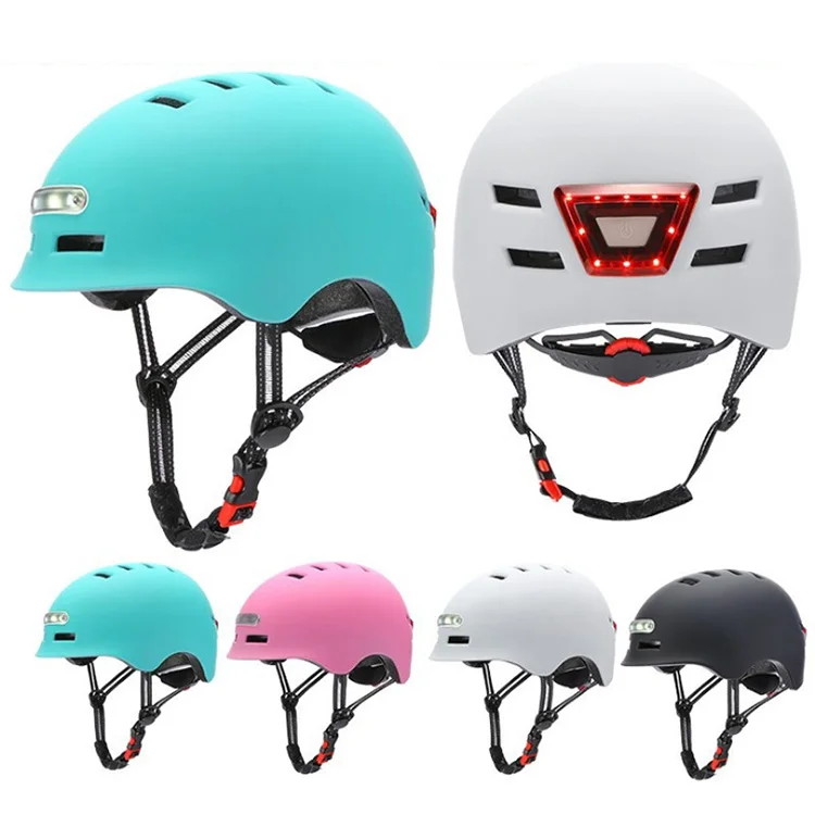 

Ebike Helmet with Front Rear Led Light Cascos Para Electric Scooter Skate Skateboard Bicycle Bike Helmets For Ebike, Black,white,pink,green