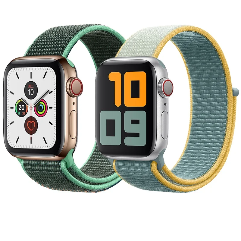 

Band For Apple Watch Series 3/2/1 38MM 42MM Nylon Soft Breathable Replacement Strap Sport Loop for iwatch series 4 5 40MM 44MM, Optional