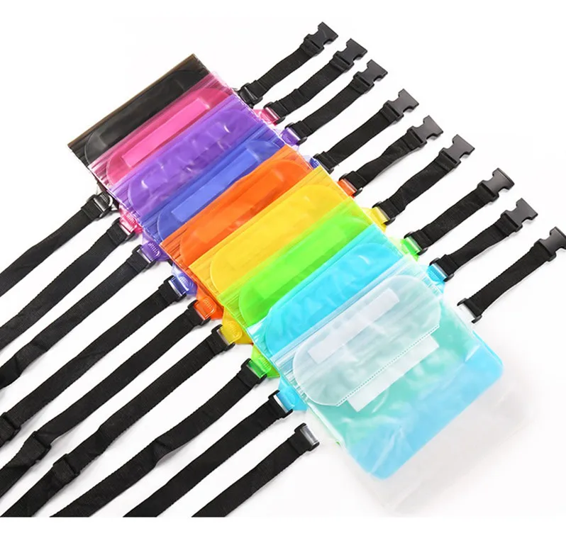 

W1094 New casual men's men's waist bag pure color PVC transparent men's bag ultra-thin waterproof waist bag outdoor PVC material