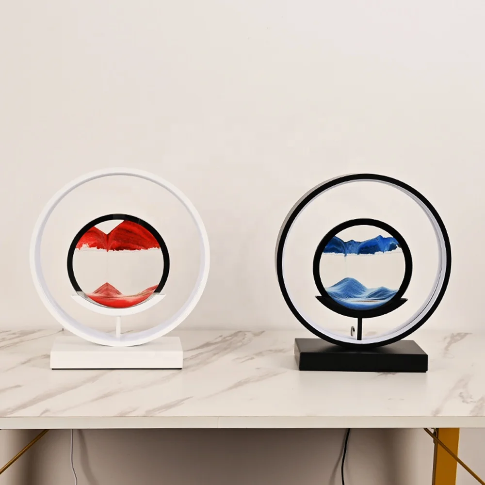 

hight quality led bdeside reading lamp circular hourglass quickasnd table lamps