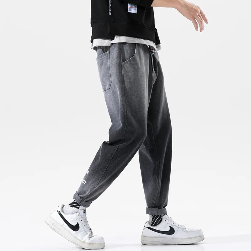 

2021 New Spring Korean Version Of The Trend Of Casual Youth Nine-point Pants Loose Men's Casual Jeans, Shown
