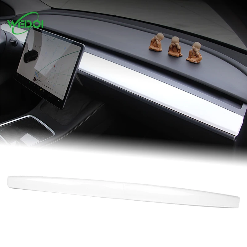 

2PCS/SET Accessories Parts Interior Turn Fur Decoration Cover Dashboard Instrument Gauges Panel For Tesla Model 3/Y Glossy White