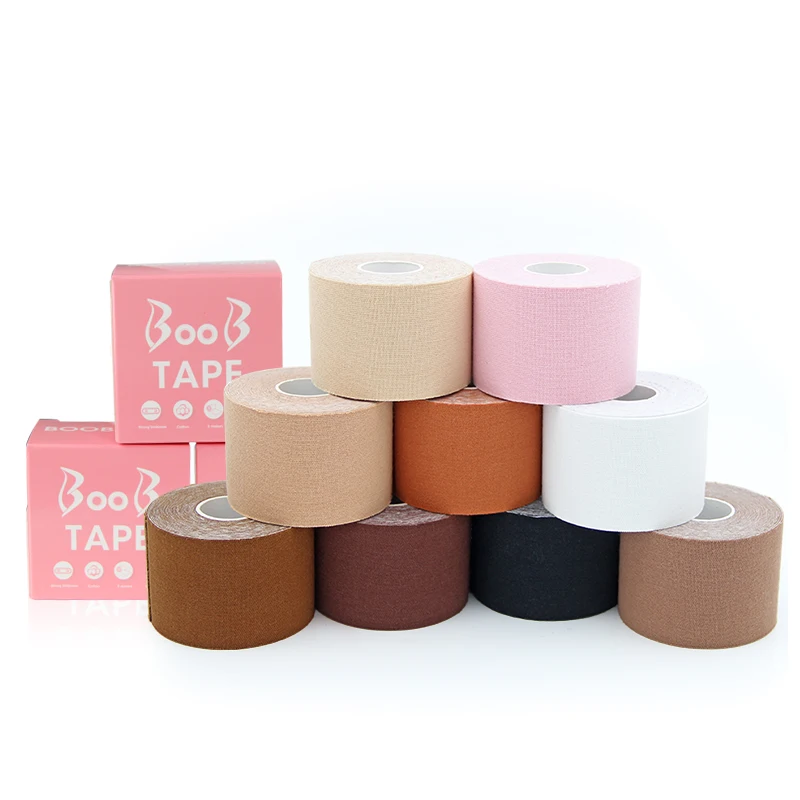 

Amazon Hot Sell Adhesive Breast Lift Up Tape Cotton Elastic Boob Bra Tape, Skin/new skin/tan/brown/black