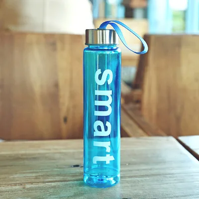 

European and American stick cup 300ml transparent advertising gift plastic cup outdoor sports water cup, Customized color