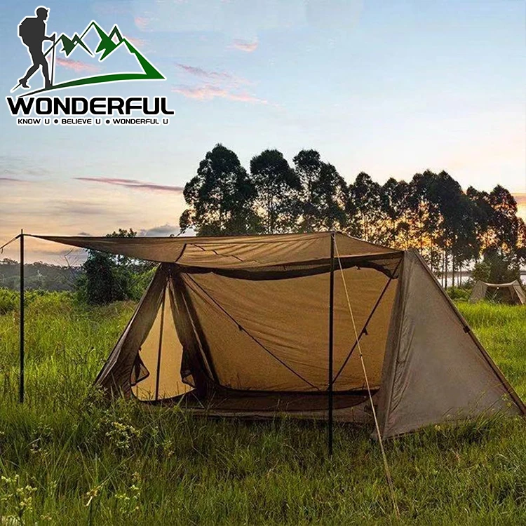 

Ultralarge Survive Camouflage Waterproof 3000mm Thin Super Light Adventure Picnic Leisure Shelter Tent For Travel