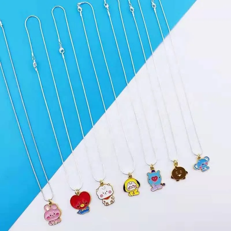 

BTS member Fashionable bt21 necklace jewelry for unisex chain pendant necklace