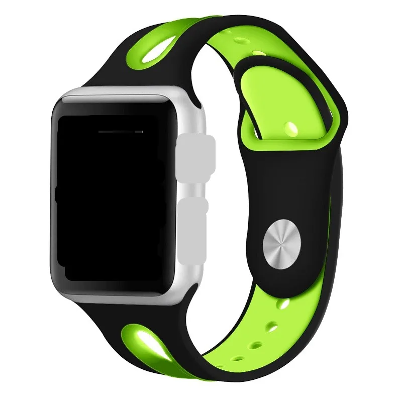 

Silicone strap for Apple i watch 6 SE band contrast color Hollow mixed color Wristband for watch 1 2 3 4 5 size 38mm 44mm