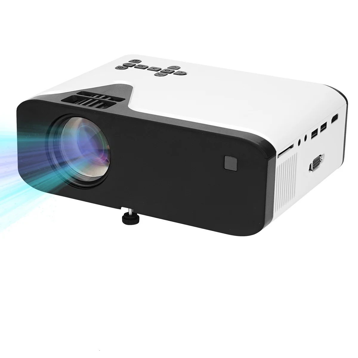 

Mini Portable Home Cinema Projector Built In Speakers Video Proyector LED Full HD 4K Projector, White&black