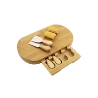 

Bamnboo Cheese Board and Cutlery Set, Cheese Serving Platter with Knives, Ideal wedding gifts