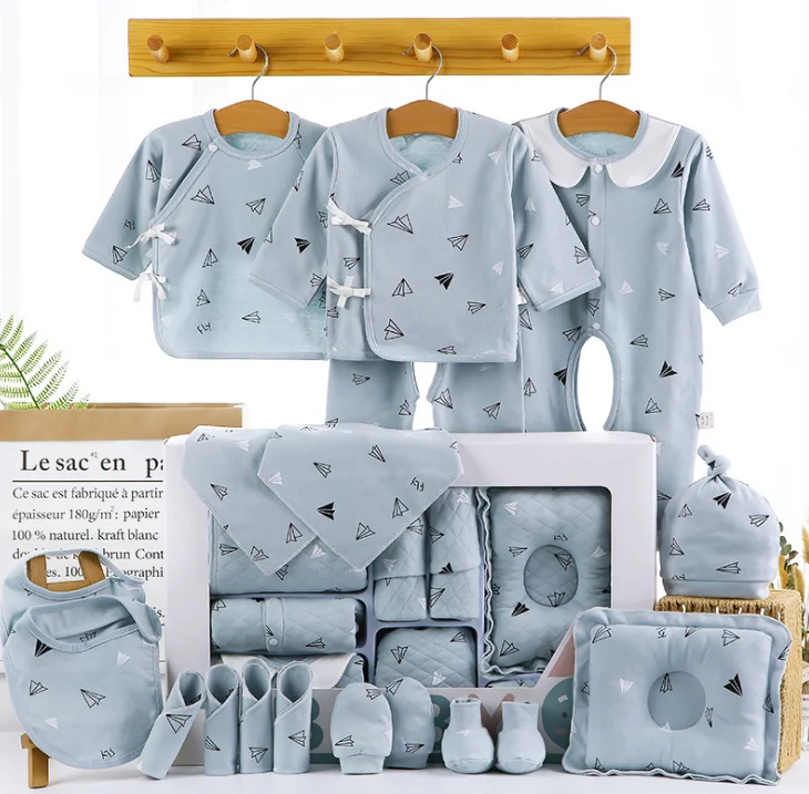 Wholesale 100 Cotton 18 Pieces Sets Of Baby Clothing Sets Gift Box For