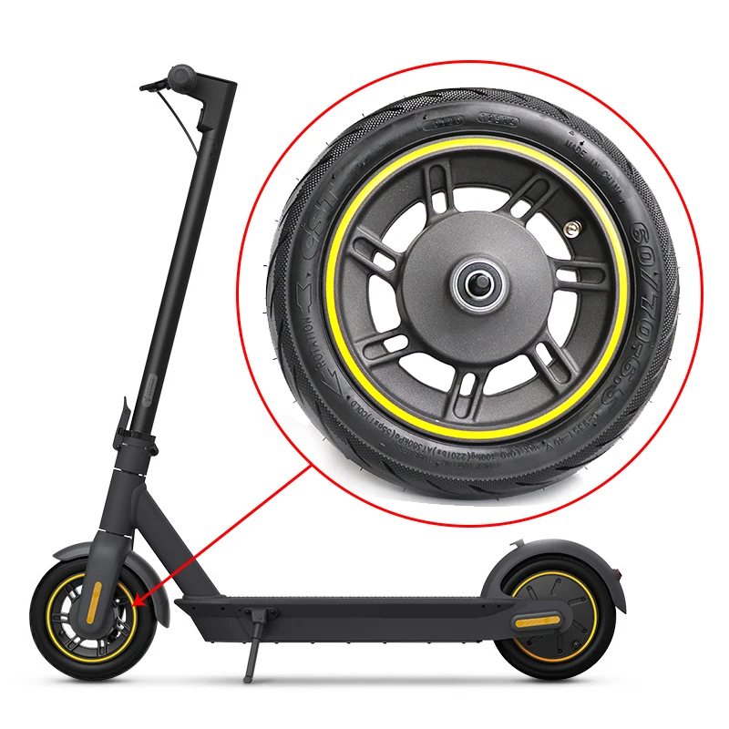 

Super High Quality G30 Max 60/70-6.5 Tubeless Tire+Metal Hub 10inch Front Wheel for Max G30 Electric Scooter, Black