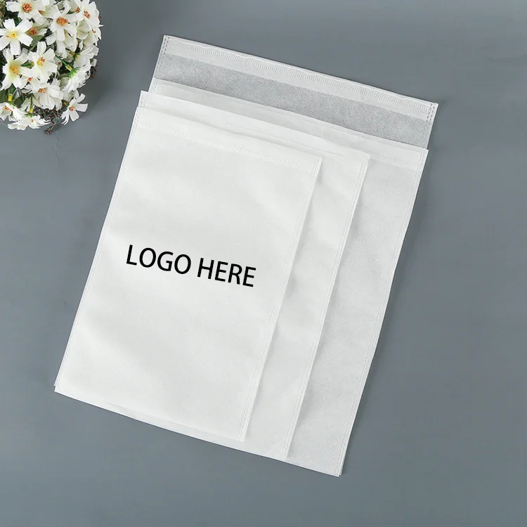 

Promotional Non-woven Fabric Pouch Package Storage Packing Drawstring Bag, White