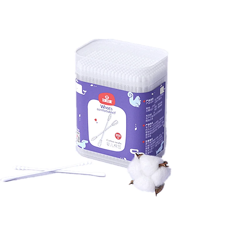 

Amiami biodegradable eco- friendly baby ear cleaning corrot bud swabs, White