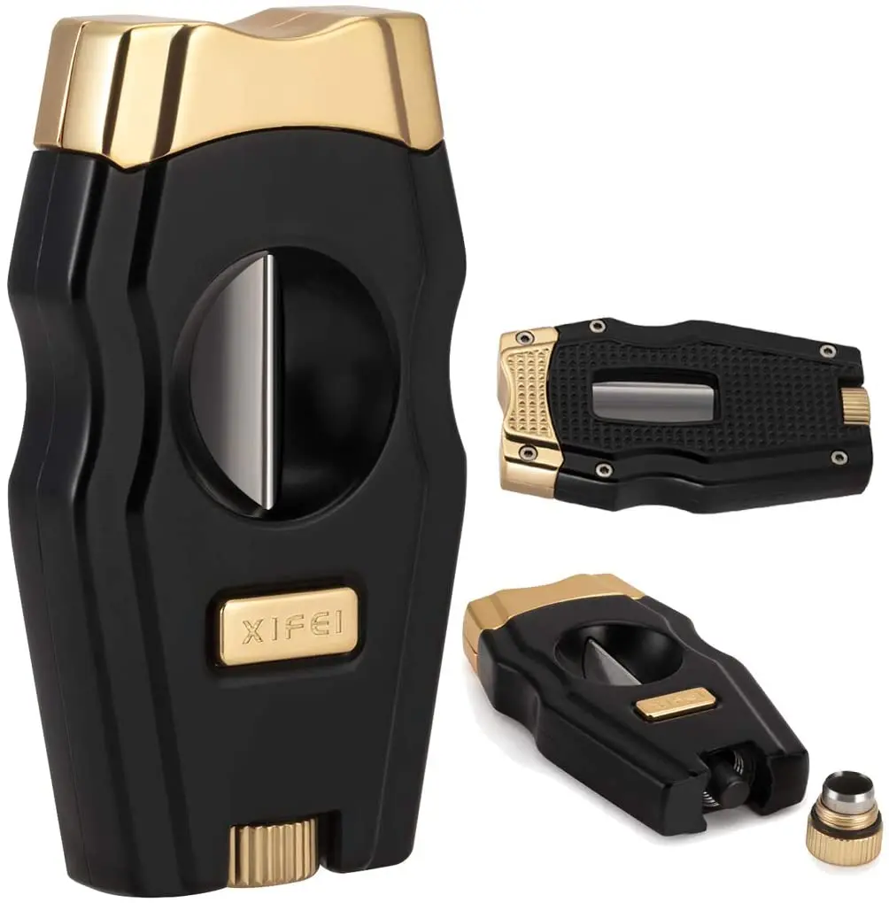 

XiFei Wholesale Custom Logo Cigar Cutter with Punch V-cut Cigar Cutter