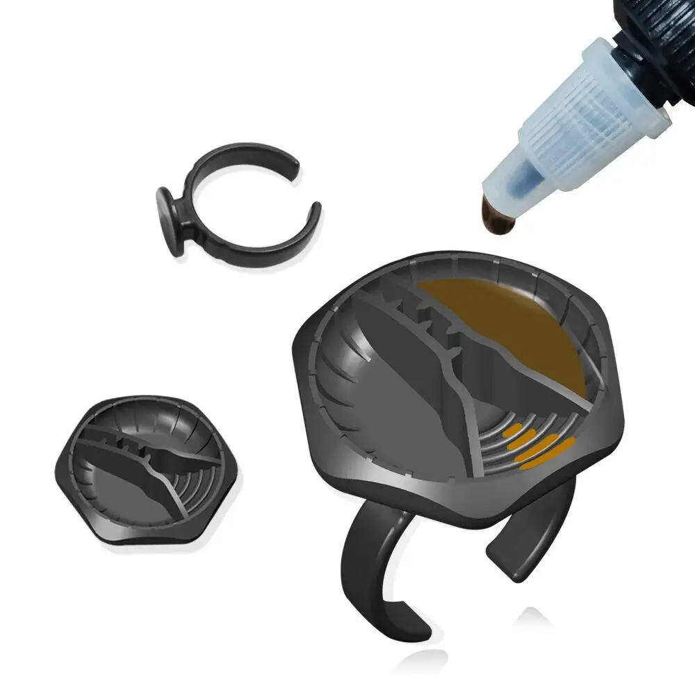 

Micro Blade Pigment Cup Permanent Makeup Tattoo Ink Cup Disposable Silicone Black Ring Cup