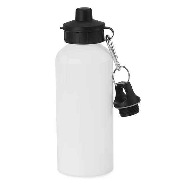 

20oz Sublimation Aluminum Customized Water Bottle Full White-2 Lids