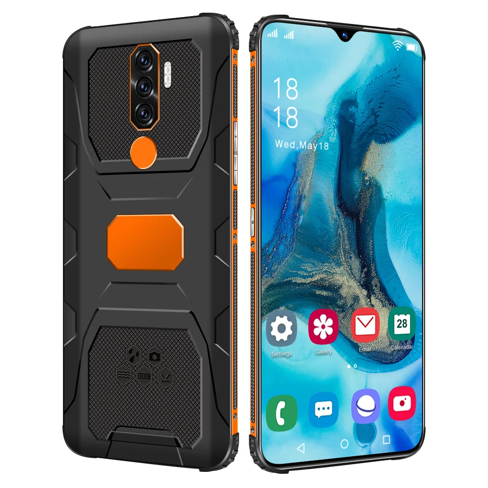 

N1 Rugged Phone outdoor mobile phone 7.0 inch Facial recognition fingerprint unlock Octa Core 8GB 256GB smartphone, Blue orange