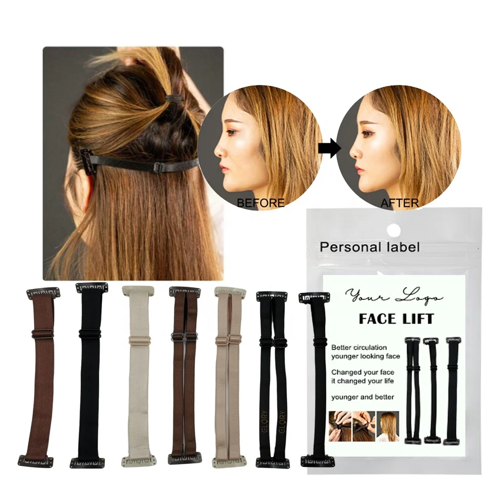 

Private label black brown white Invisible eyes Wrinkle Lifting Adjustable Instant elastic face lift band