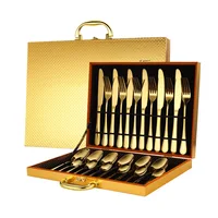 

Luxury Cutlery Flatware Set 24PCS Silverware Set Stainless Steel Silverware