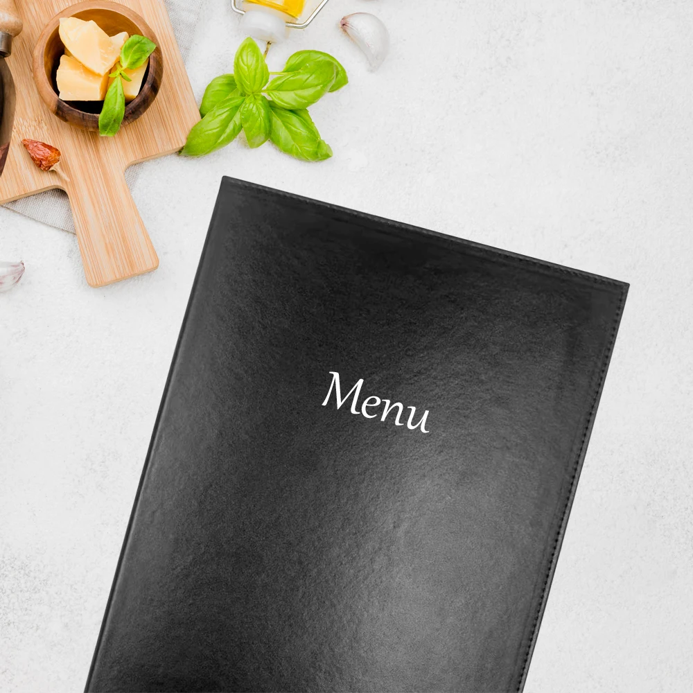 

Pu Leather 8.5x14 inch A4 Restaurant Menu Cover Faux Leather Menu Folder