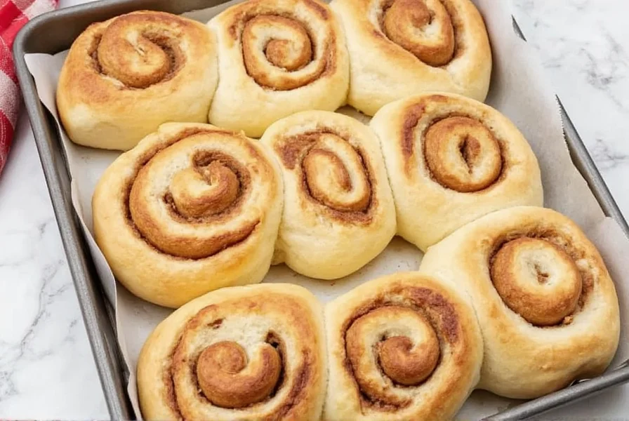 Perfectly baked giant cinnamon rolls with cream cheese icing drizzled on top