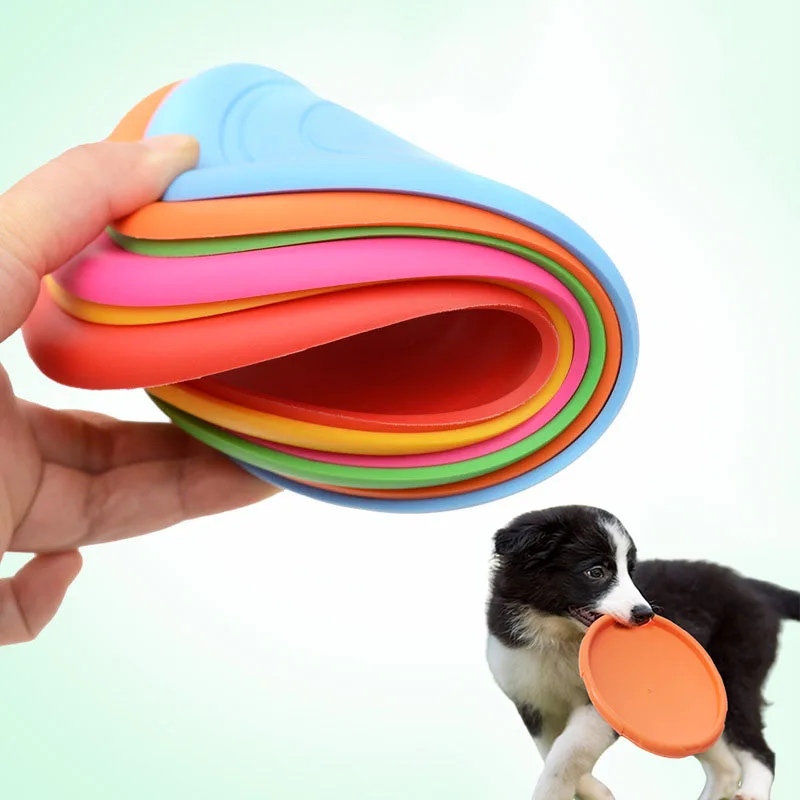 

High quality Round Dog pet Training toys TPR Bite Silicone soft Frisbeed pet bite resistant Frisbeed for training, Like picture