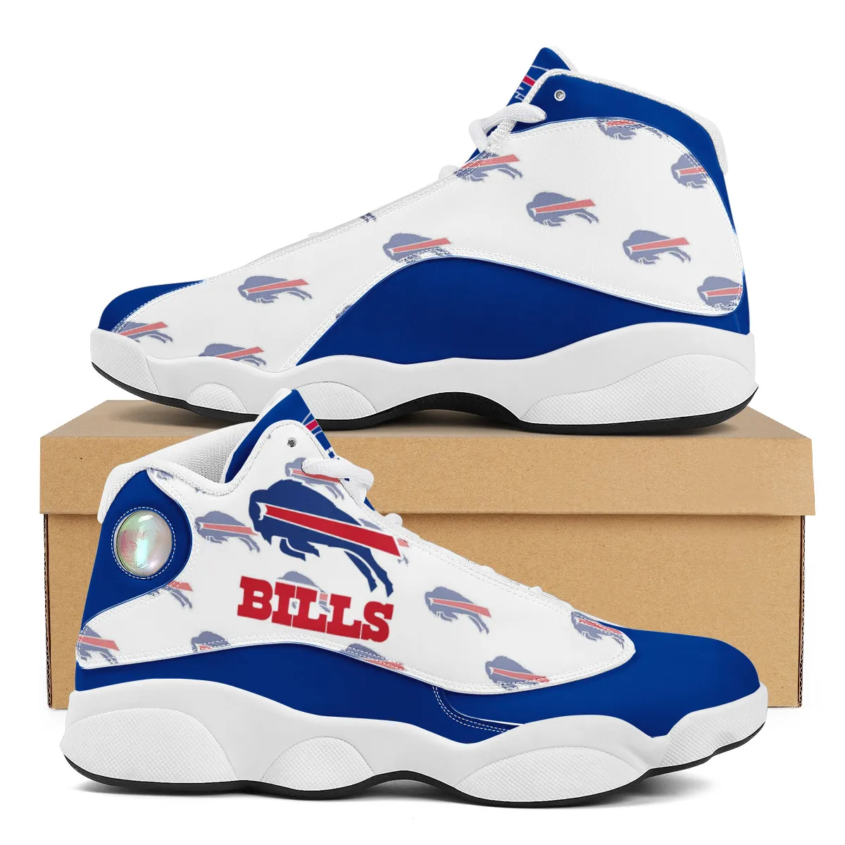 

Wholesale NFL Bills Custom Print Logo Design Sneakers Fashion Sport Sneaker Unisex Breathable Team Casual Shoes