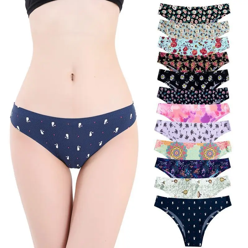 

Temptation Breathable Print Sexy Woman Seamless Underwear Women Panty One Piece Womens Thong Panties